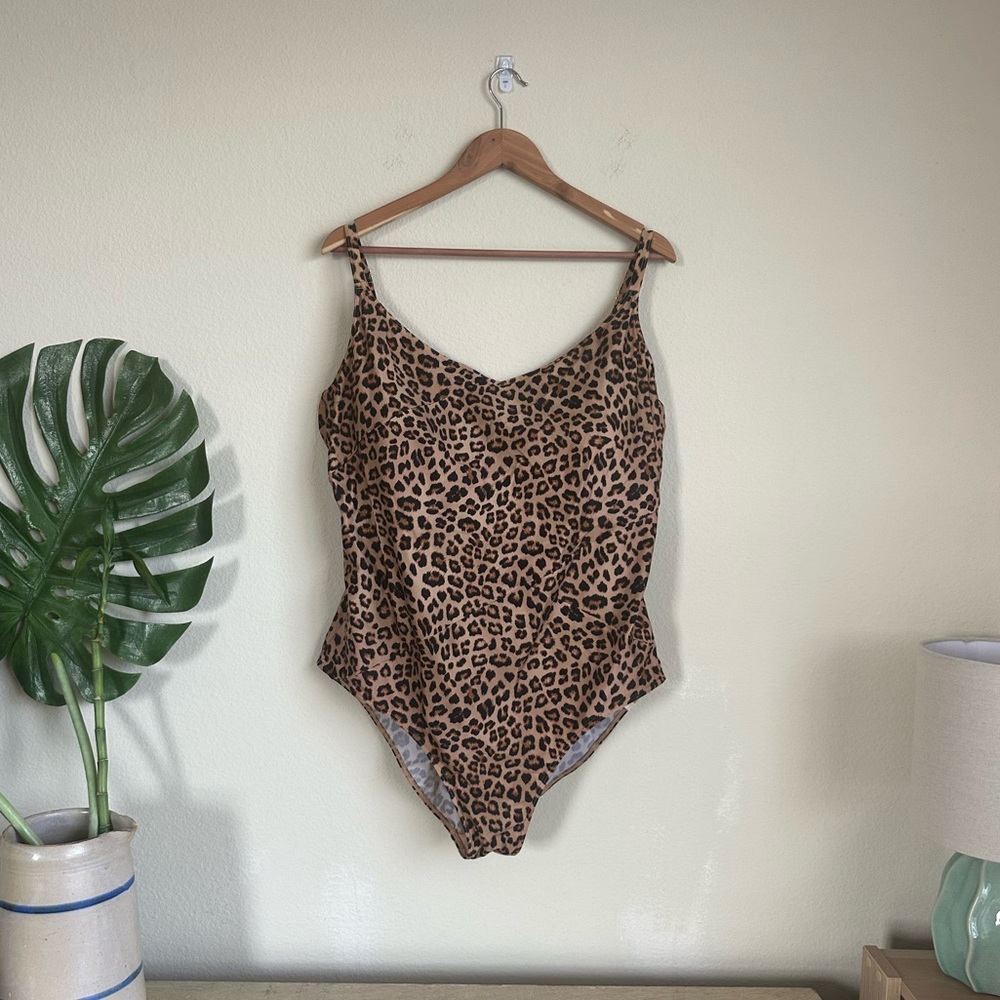 summersalt Leopard Print One-Piece Swimsuit in Brown and Black